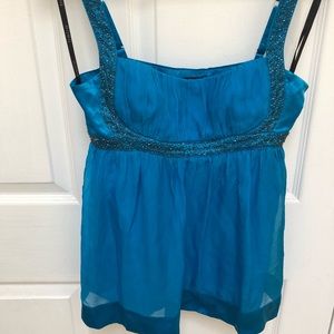 Vibrant blue with sequence detail Bebe top